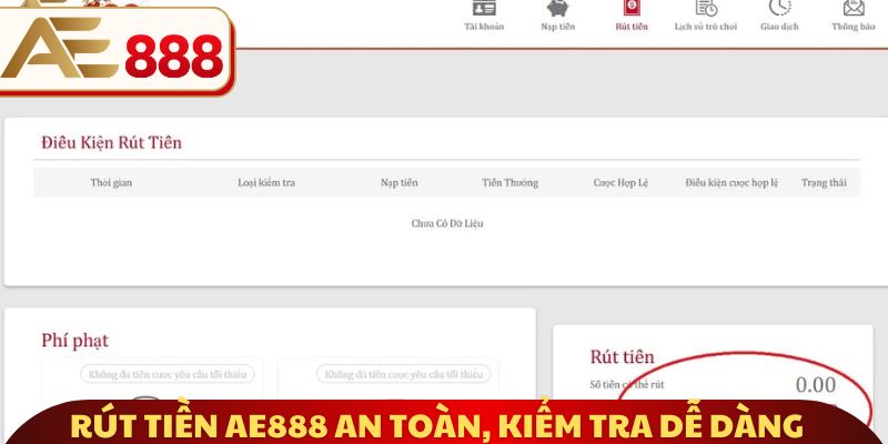 Rút tiền AE888 an toàn, kiểm tra dễ dàng