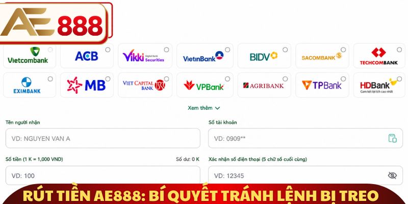 Rút tiền AE888: Bí quyết tránh lệnh bị treo